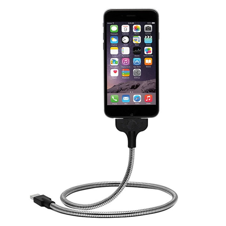Handsfree telefonstativ med integrerad laddningskabel. Kompatibel med USB-C enheter.