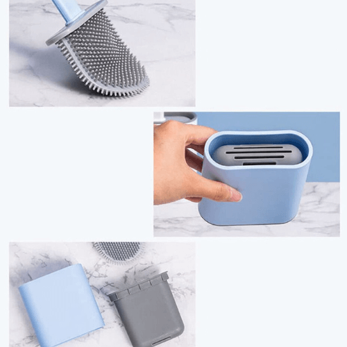 Revolutionerande flexibel silikon wc-borste för djuprengöring. Kommer åt alla ytor effektivt och hygieniskt.
