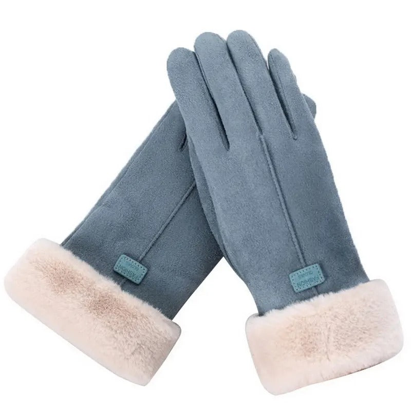 Fluffiga helfingervantar för kvinnor, varma och trendiga vinteraccessoarer.
