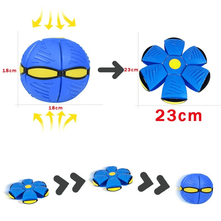 Familj spelar med en transformerande LED skivboll, en unik frisbee för barn.