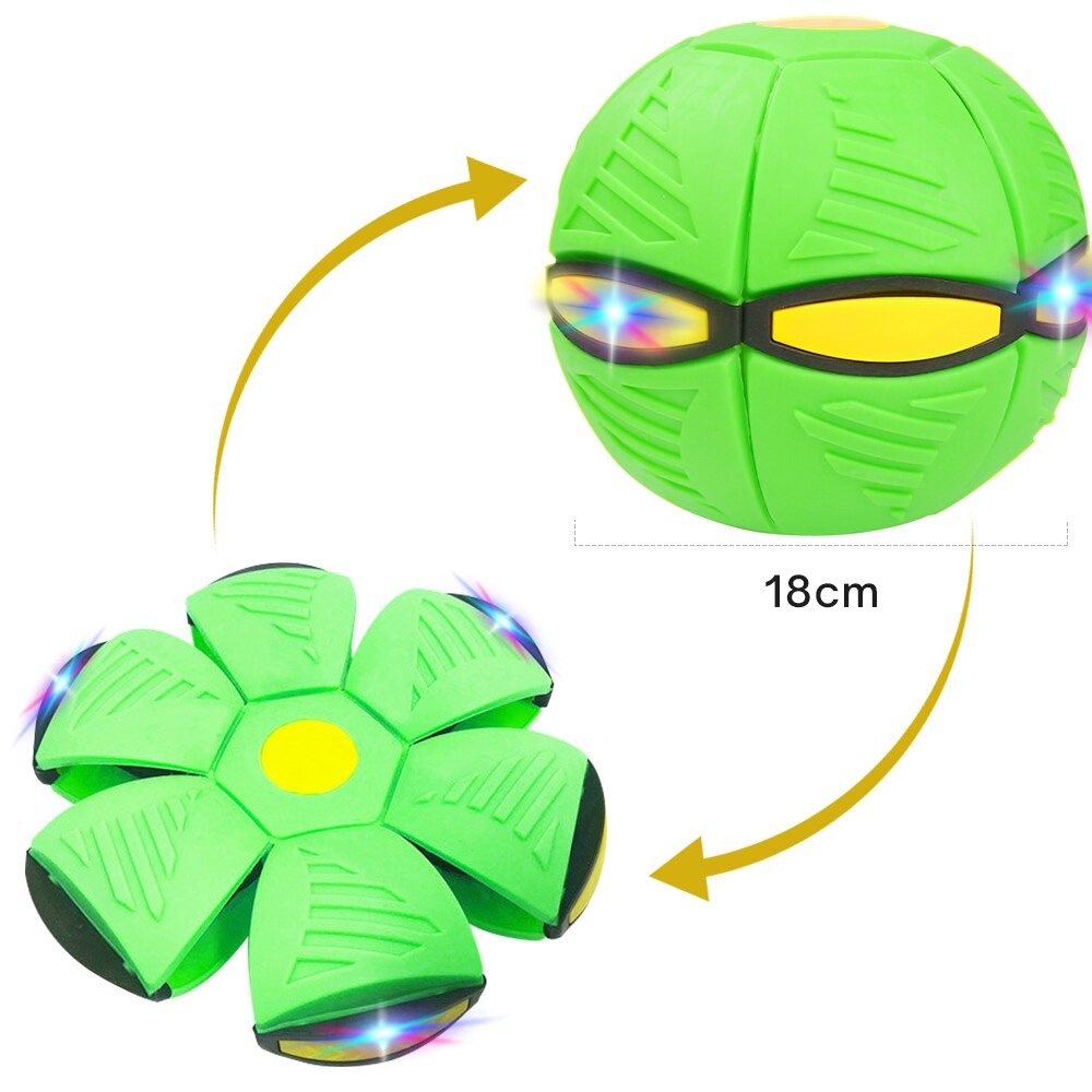 Magisk frisbee-boll för barn med inbyggda LED-lampor för kvällslek utomhus.