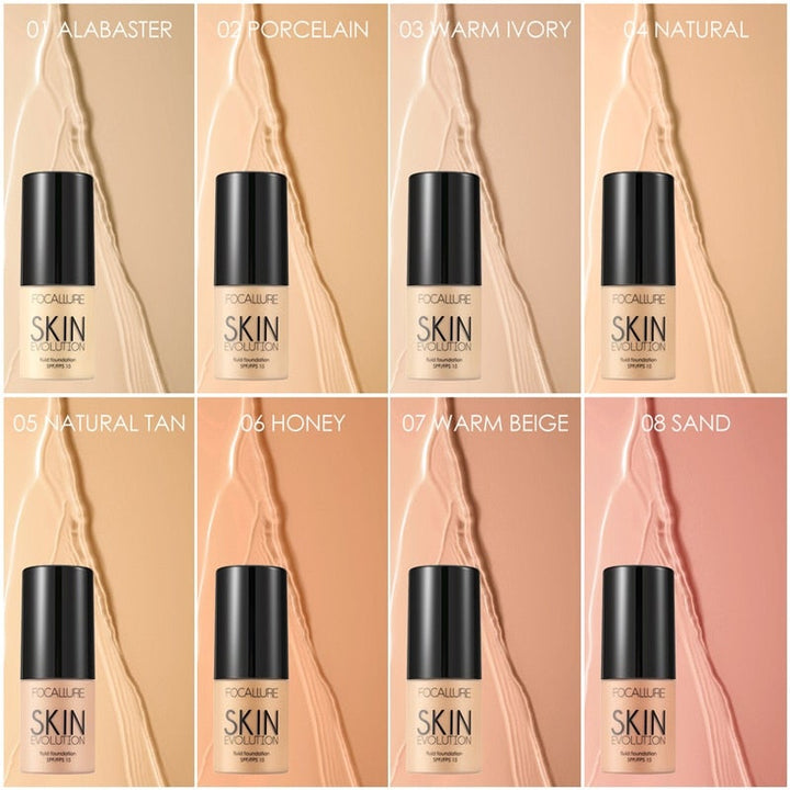 Ansiktsfoundation med SPF, täckande formula för känslig hud.