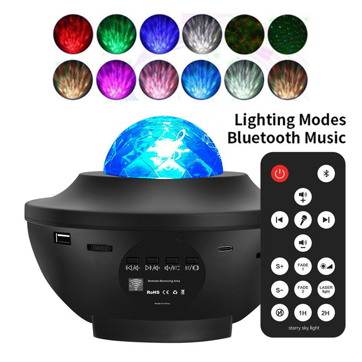 Galaxprojektor med inbyggd Bluetooth-högtalare. Skapa magisk stämning med festljus & stjärnhimmel.