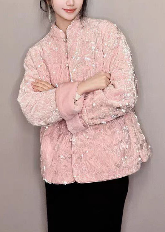 Kvinnors glittriga jacka med lång ärm, glamorös design för fest och speciella tillfällen. Elegant mode.
