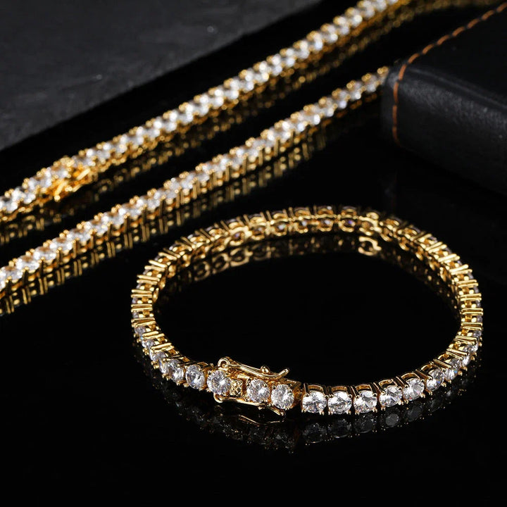 Elegant zirkonarmband med kubisk zirkonia, unisex design. Ett glittrande smycke för alla tillfällen.