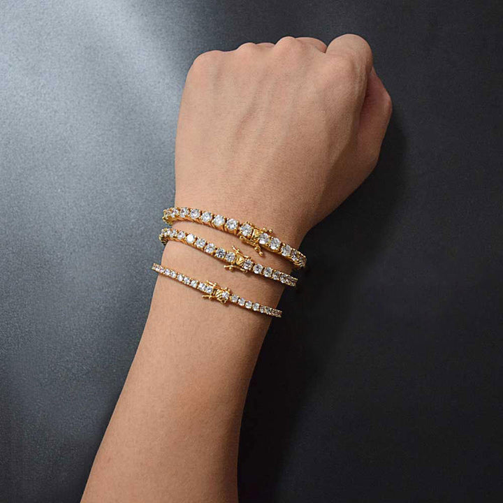 Unisex guld- eller silverfärgat zirkonarmband, glittrande och elegant. Ett tidlöst smycke.