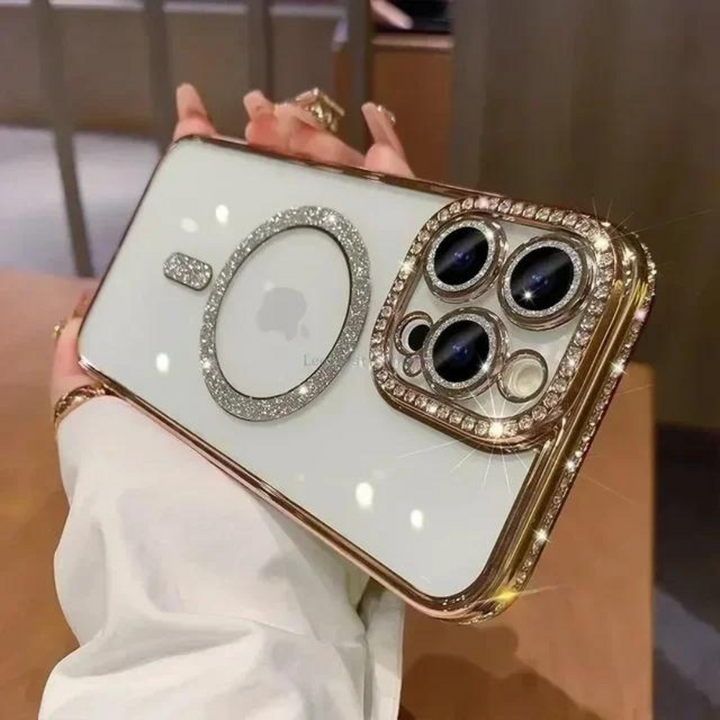 Glittrigt iPhone-skal i diamantdesign som skyddar och ger glamour