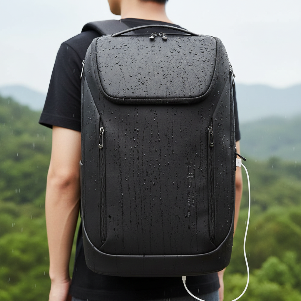 Grå multifunktionell ProPack laptopryggsäck, perfekt för skola, arbete och pendling.