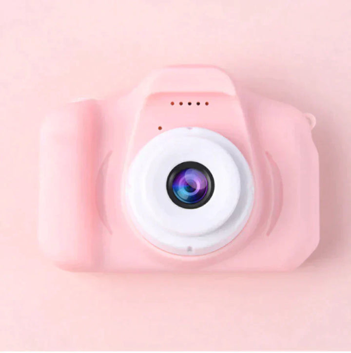 Presenttips: Rosa stilfull retro minikamera. Digital och kompakt för unika foton med vintagekänsla.