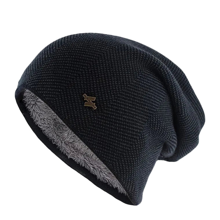 Grå unisex stickad mössa. Varm och stilren accessoar för höst- och vintermode, casual & streetwear.
