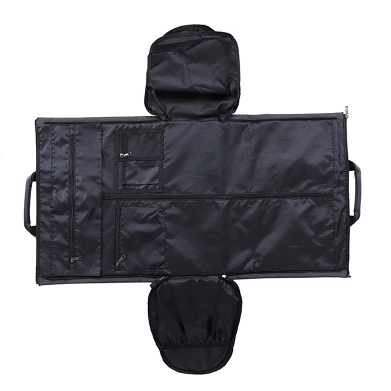 Handbagage dufflebag för affärsresa, skrynkelfri & vattentålig design. Smart resväska för pendling i grått.