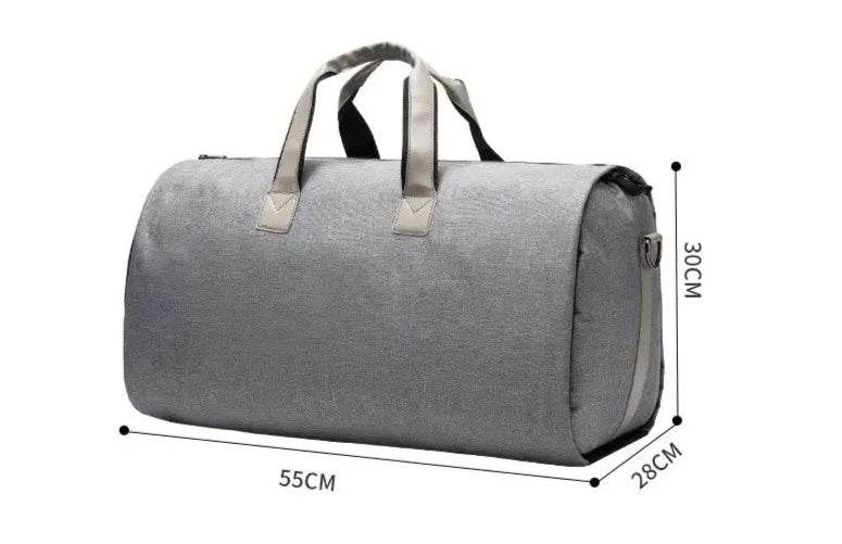 Unisex dufflebag för resväska och pendling. Svart, vattentålig och skrynkelfri design för affärsresa.