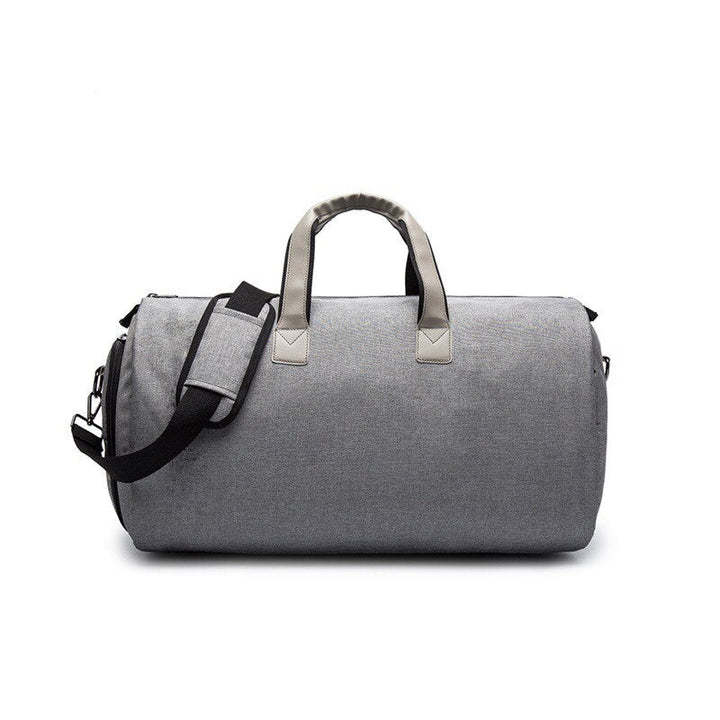 Slitstark unisex dufflebag i grått, vattentålig och skrynkelfri för jobb & resor. Handbagage-vänlig.