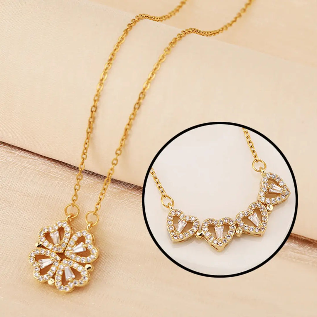 Elegant damhalsband med hjärtmotiv och zirkonstenar, perfekt för att lyfta varje outfit.