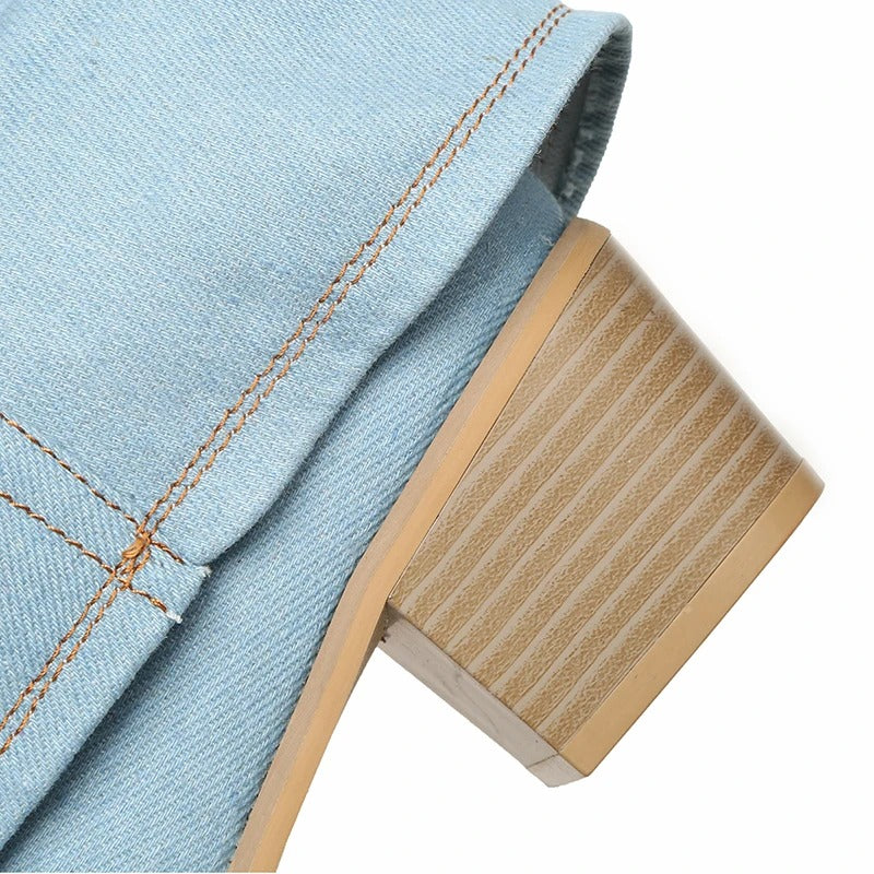 Eleganta damstövlar: knähöga, blockklack och spetsig tå. Tidlösa skor för höst & mode.