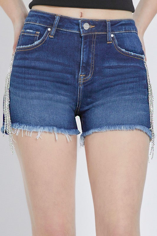 Glamourösa franskorts för kvinnor med glittrande rhinestones, trendiga för mode och fest.