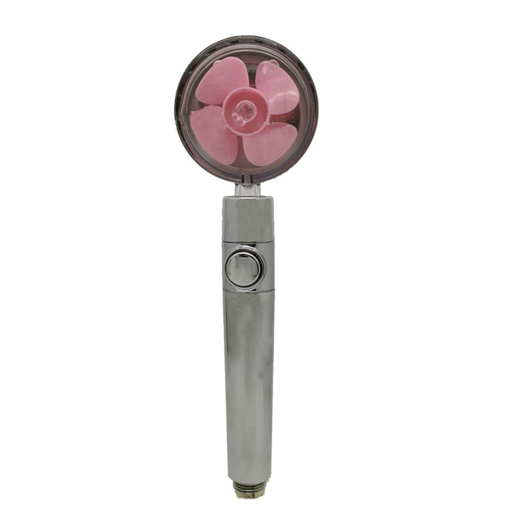 Modernt duschhuvud med högtryck, turbolfilter och full 360° rotation för optimal komfort.