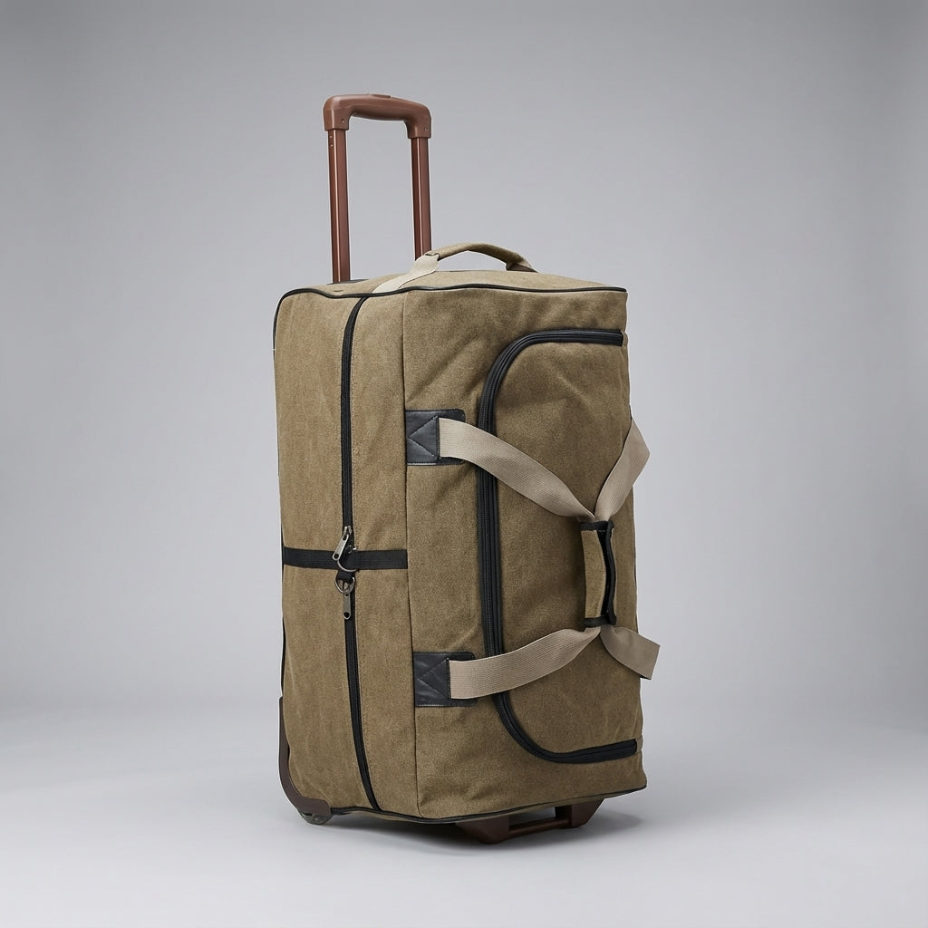 Rymlig CanvasHaul trolley i canvas med hjul. Idealisk för hållbar packning och bekväma resor.