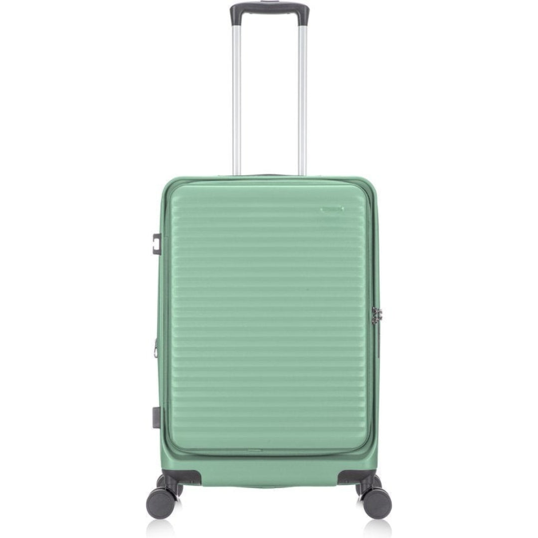 Hård resväska med inbyggt laptopfack. Perfekt för säker transport av din dator under affärsresan.