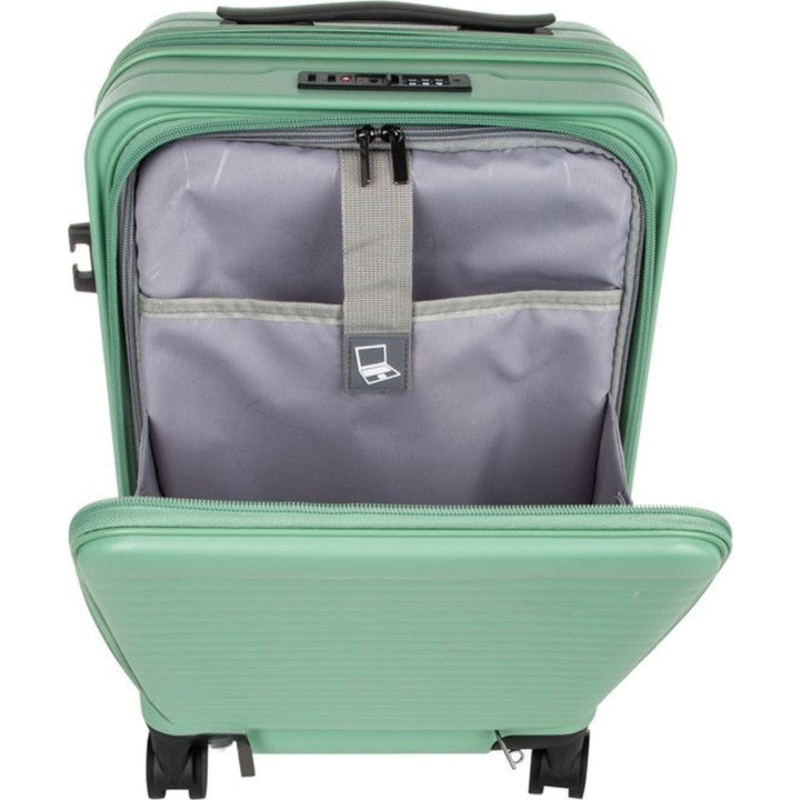 Elegant hårdväska som skyddar din laptop. Optimalt bagage för stilmedvetna affärsresenärer.