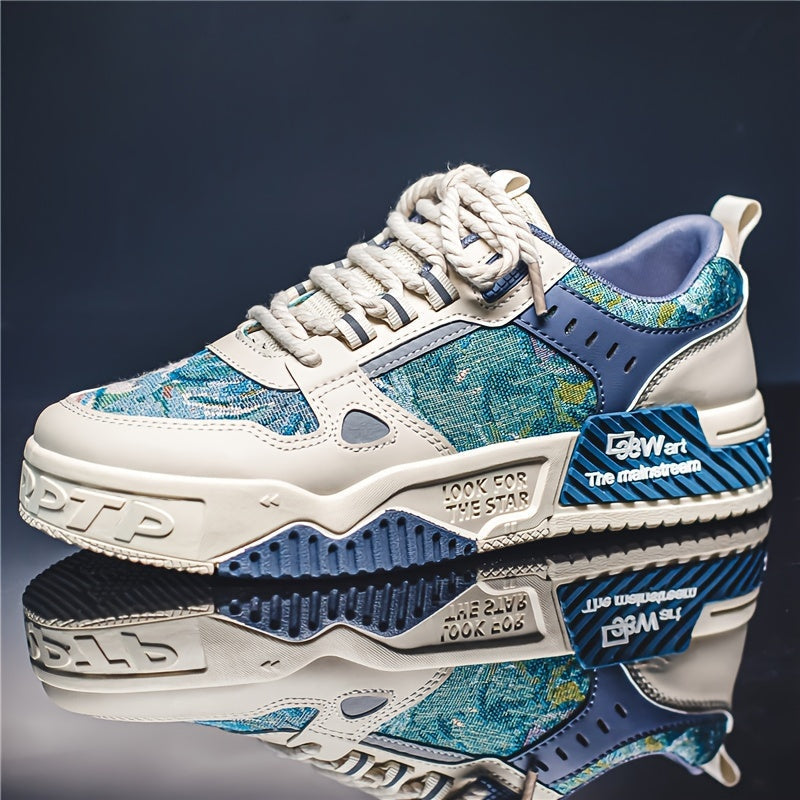 Detaljbild av en casual herr sneaker med robust sula och andningsbart material. Trendiga herrskor.