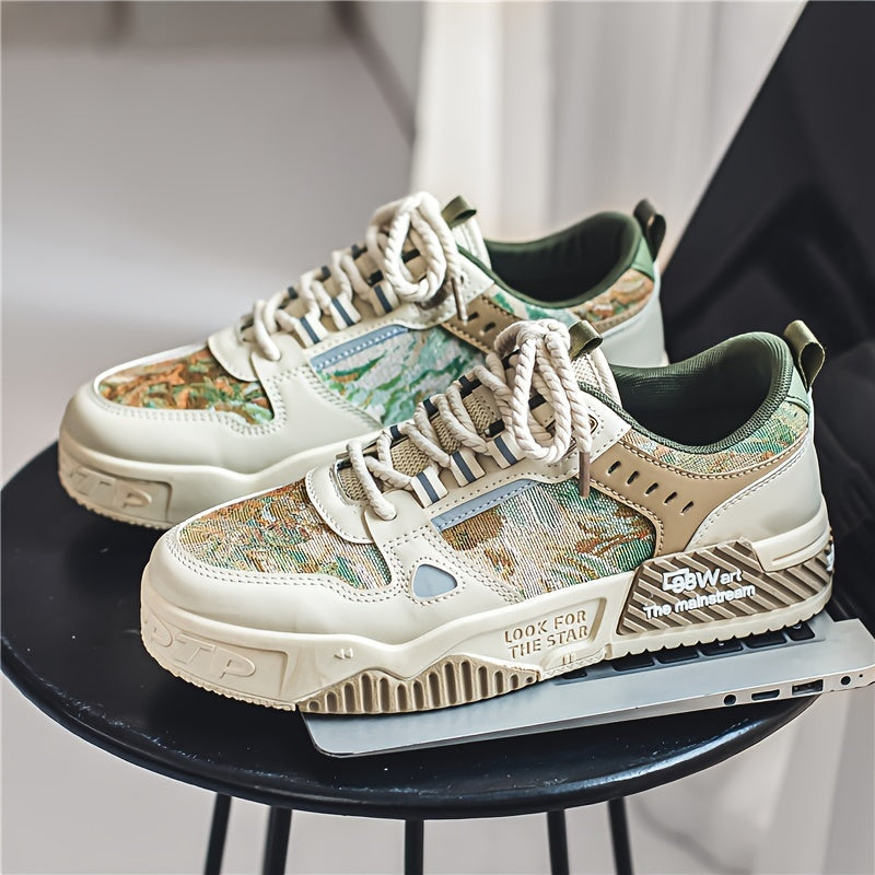 Snygga herr sneakers i sidoprofil, visar den bekväma designen och den slitstarka yttersulan.