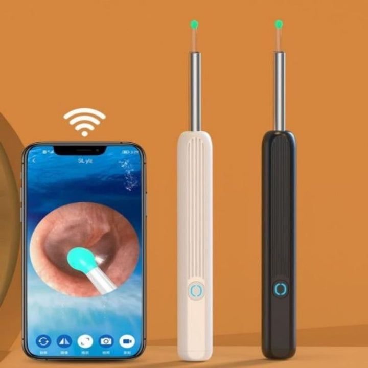 Trådlös öronrengörare och otoskop med wifi-kamera, idealisk för säker vaxborttagning hemma.