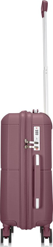 Robust hardcase resväska, handbagage, med spinnerhjul och säkert TSA-lås för smidig resa.