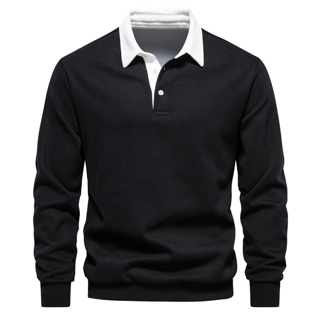 Komfortabel herr sweatshirt, skrynkelfri & långärmad. Idealisk business casual för fritid & kontor.