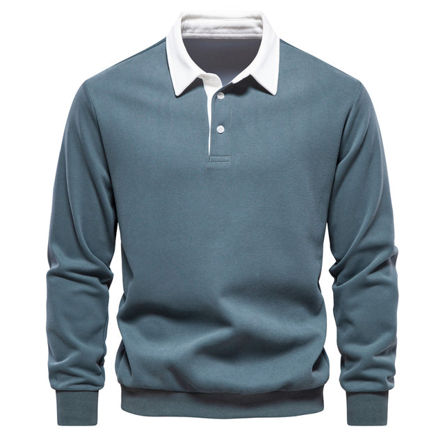 Modern herrtröja för män med diskreta knappdetaljer. Business casual, stilren & bekväm för vardagsbruk.