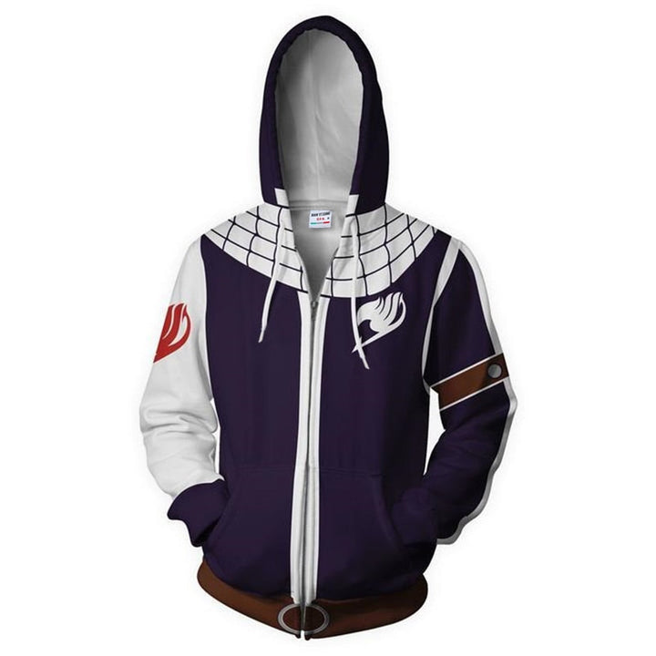 Bekväm herr huvtröja med snygg Fairy Tail anime design och hög komfort, idealisk för vardagsbruk.