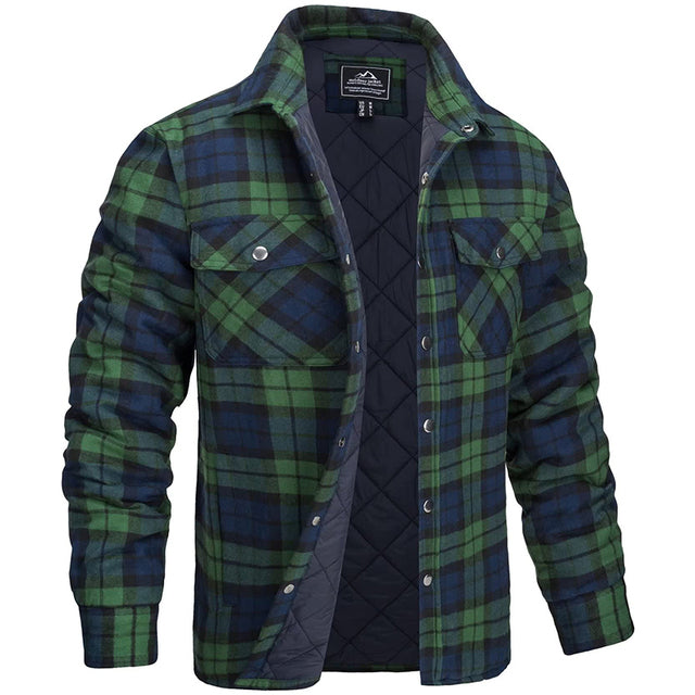 Herr flanelljacka med tidlös design, perfekt för höst och vinter. Varm, stilren ytterplagg.