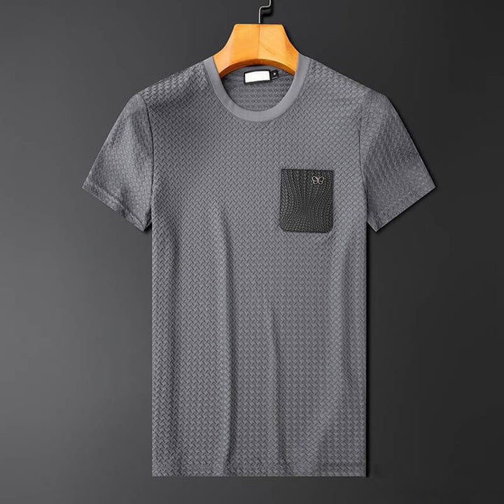 Herr Tvådelad Fritidsset, grå. Mjuk t-shirt och byxor. Perfekt vardagsoutfit för avslappnad stil.