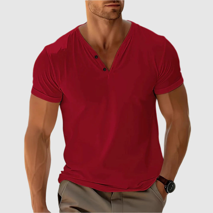Lätt och bekväm herr Henley skjorta, perfekt för en avslappnad och mångsidig sommarstil.