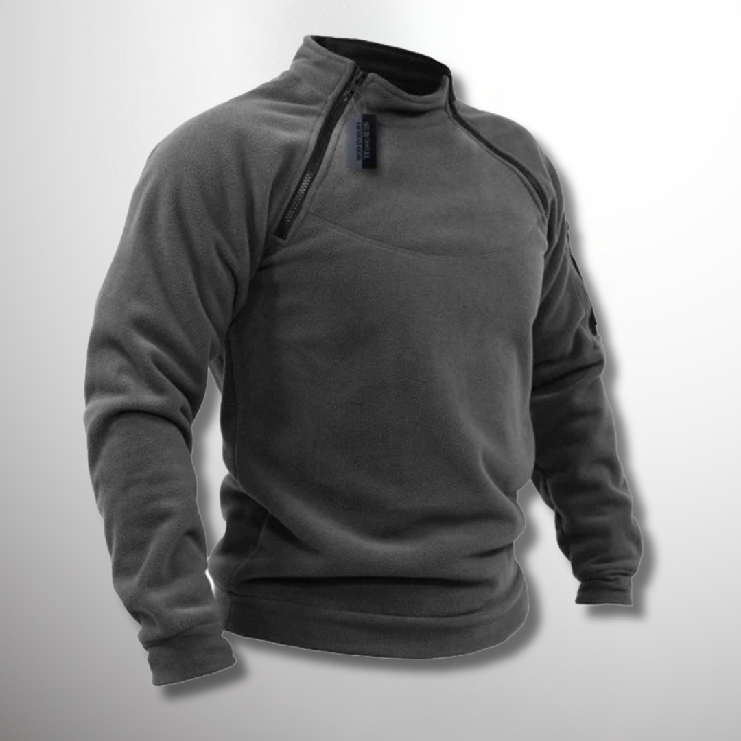Bekväm herrfleece pullover isolerad tröja för höstmode & vardagsbruk. Mjuk & skön vardagströja.