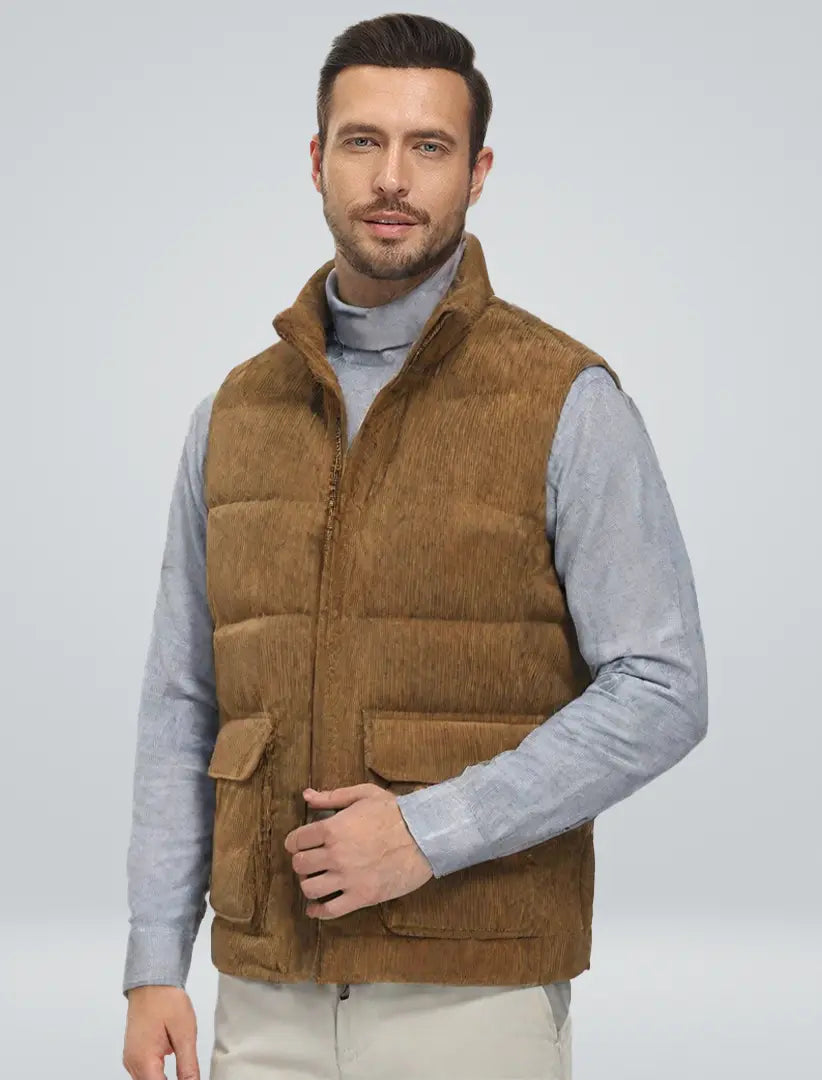 Modern herr väst med mångsidig stil, idealisk för vardagsplagg & lager på lager-looks.