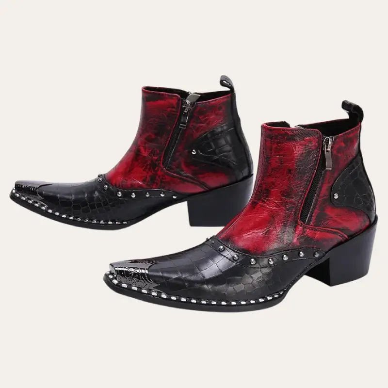 Robusta låga herr cowboystövlar med sidodragkedjor. Handgjorda western-modeboots för en stilren och snygg look för män.