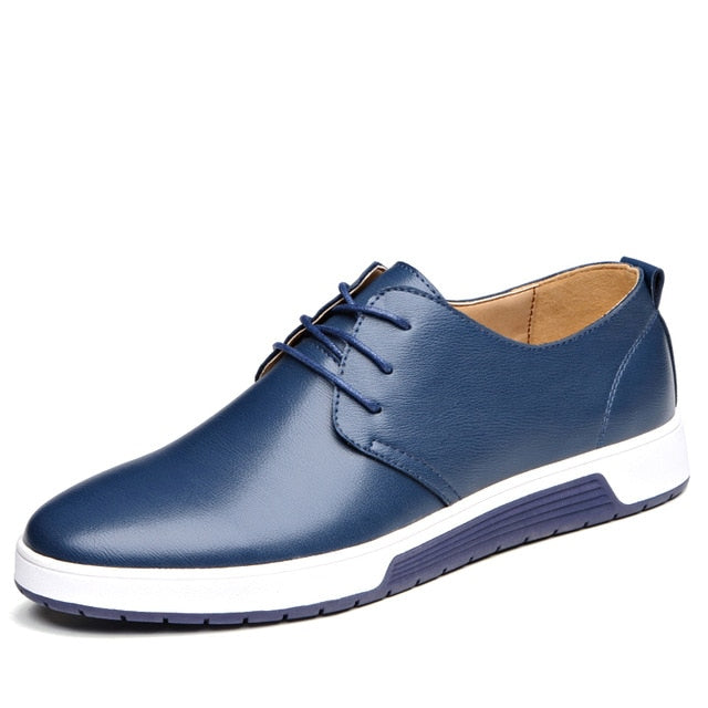 Herr Oxford casual eleganta PU-läderskor, bekväma och andningsbara