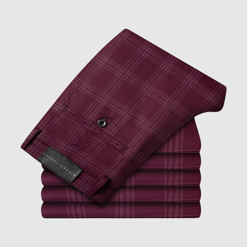 Herr plädbyxor med rak passform, rutiga mönster. Perfekta modebyxor för en smart casual look.