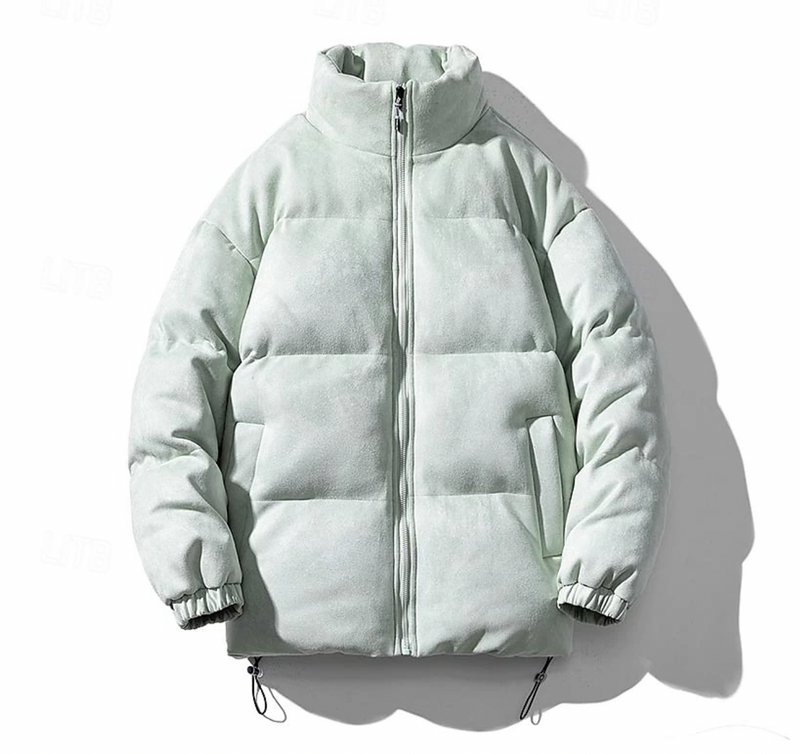Varm och stilren quiltad herrjacka, perfekt som modern vinterjacka. Lätt design, grå färg.
