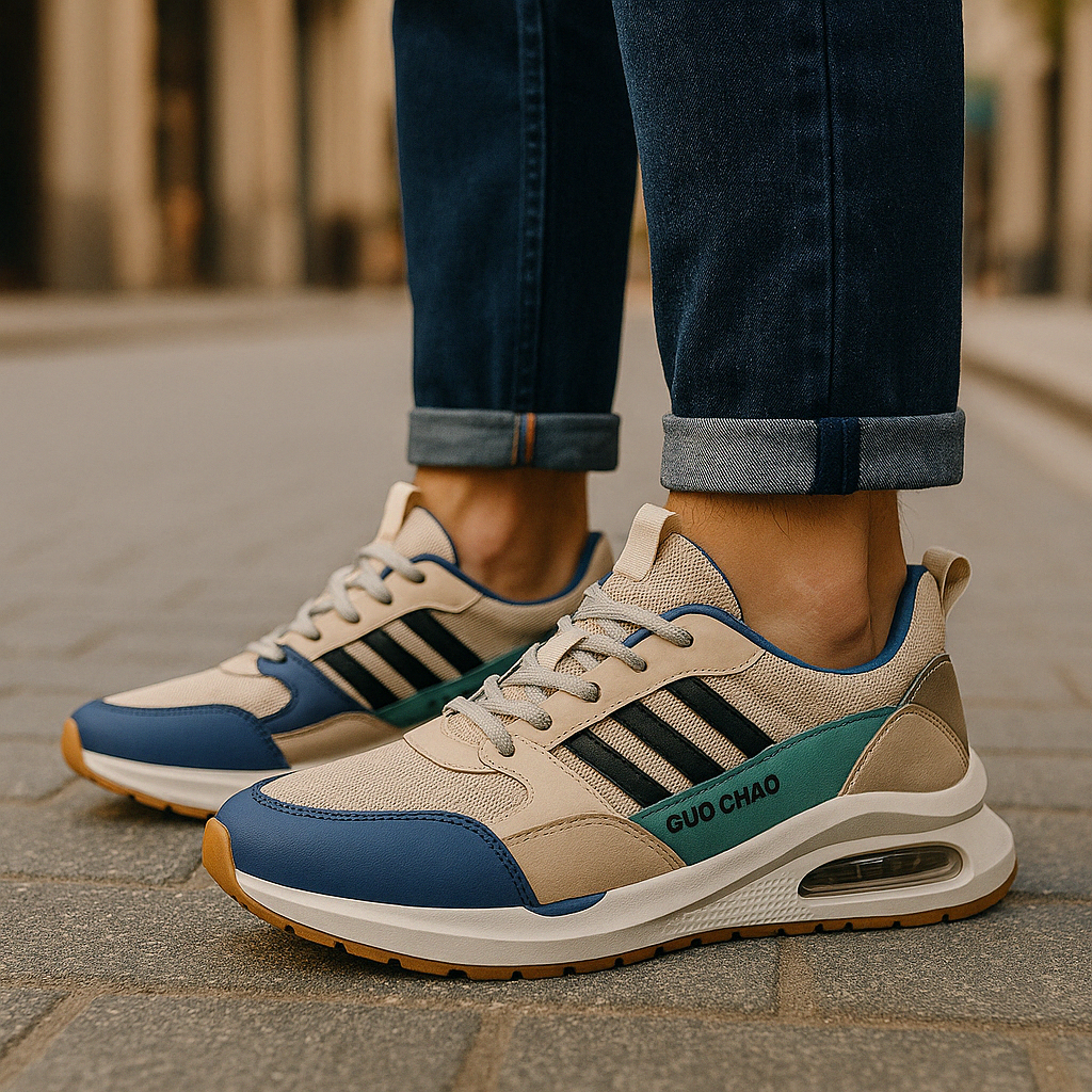 Stilrena herr retro sneakers som kombinerar tidlös design med modern komfort för män.