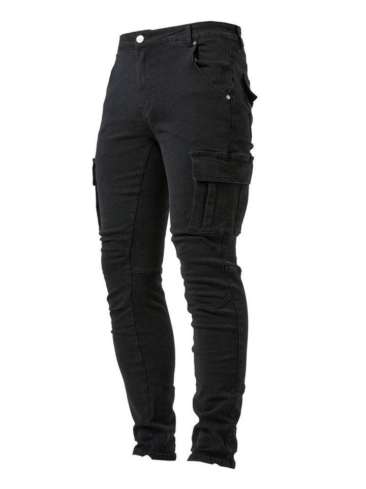 Herr Slim-Fit Cargo Byxor, stilrena och bekväma. Perfekta moderna vardagsbyxor.