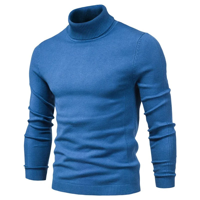 Närbild av den stickade texturen på en herr slim fit polotröja, varm och stilren.