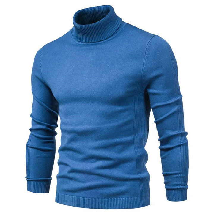 Närbild av den stickade texturen på en herr slim fit polotröja, varm och stilren.