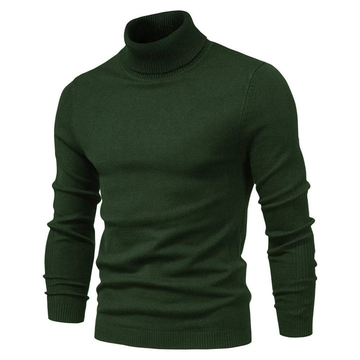 Herr slim fit polotröja i grått, perfekt för mode och värme under hösten.