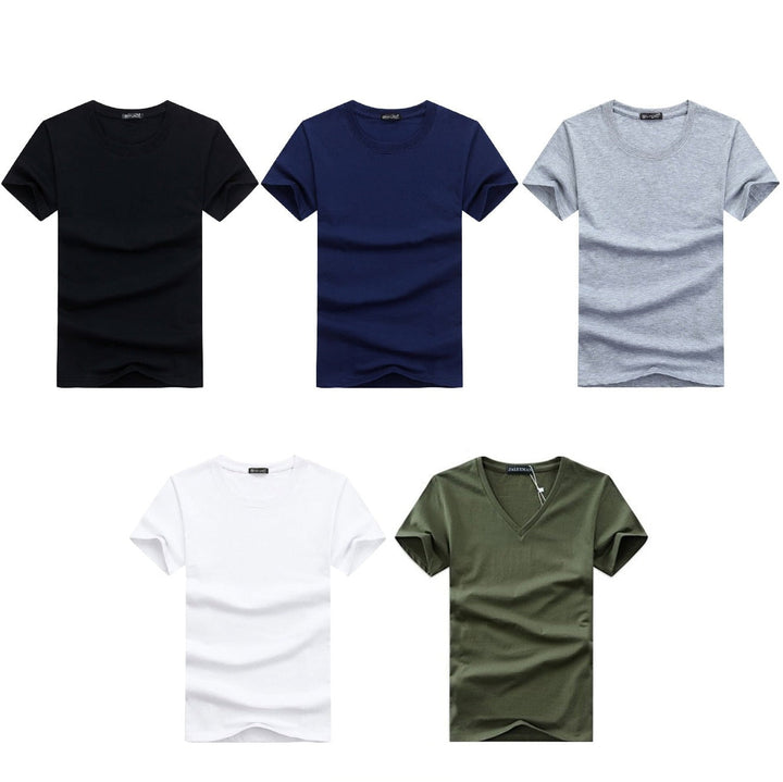Perfekt för vardagsmode: bekväm v-ringad slim fit herr t-shirt, kortärmad och lätt att matcha.