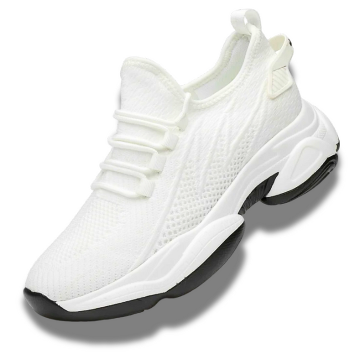 Svarta minimalistiska herr sneakers med dold höjd. Bekväma vardagsskor som diskret höjer din längd.