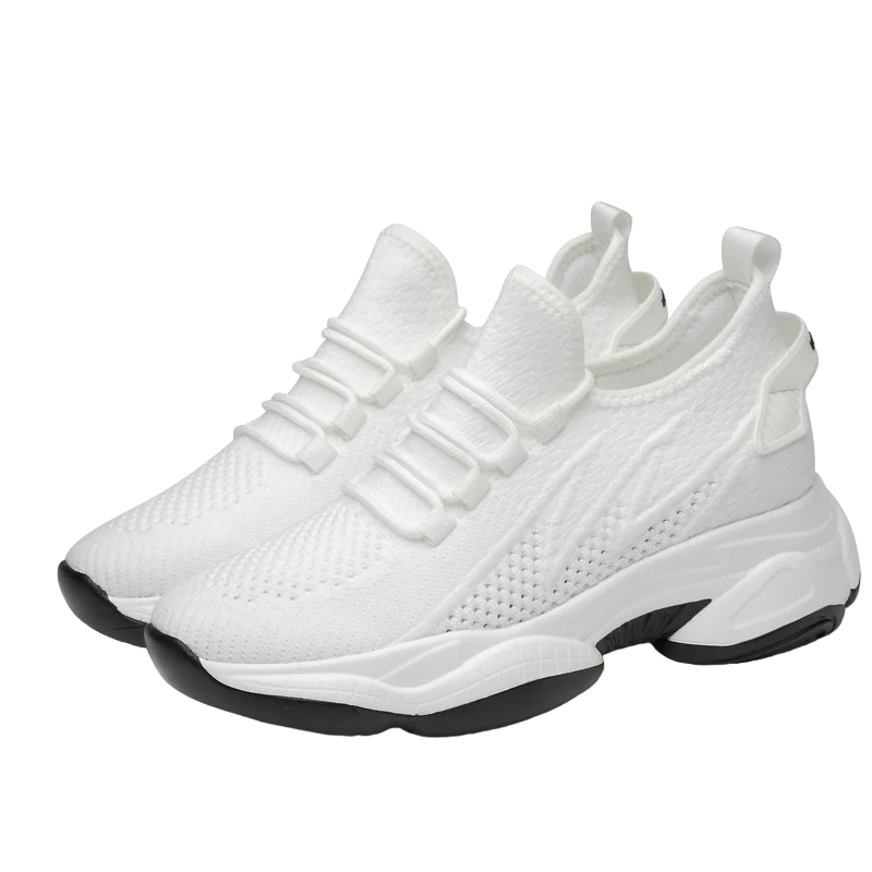 Vita herr sneakers med dold höjd för män. Eleganta och minimalistiska för en stilren look varje dag.