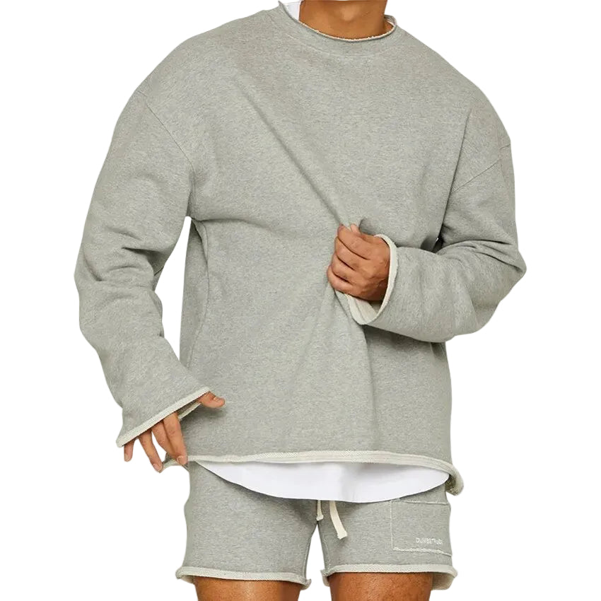 Herr sweatshirt med rundhals för fritid och vardagsstil. Komfortabel och modern herrtröja.