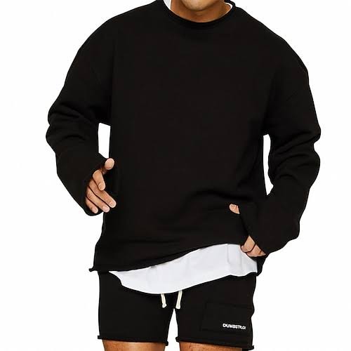 Komfortabel herrtröja med rundhals, idealisk för avslappnad fritid och sportig look.
